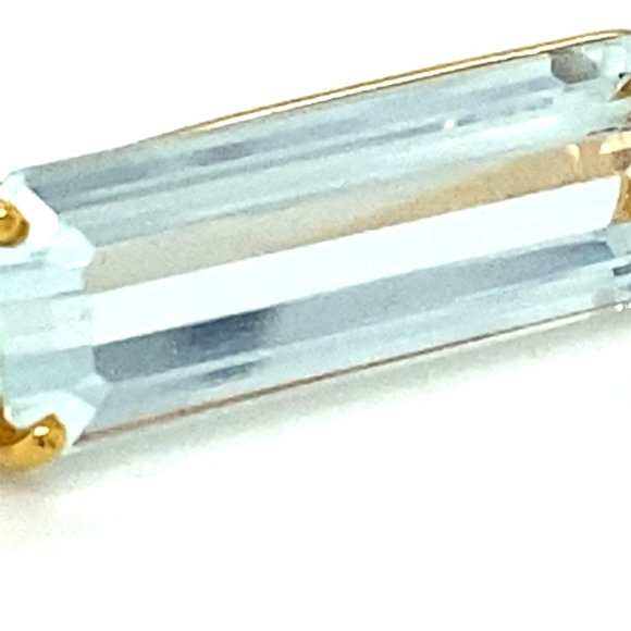 Aquamarine 6.51ct Solid 18K Yellow Gold Pendant - Picture 8 of 8